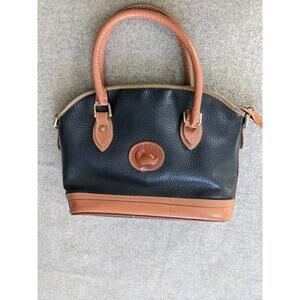 Dooney Bourke Vintage Norfolk Satchel Handbag Green Brown Made In USA Rare